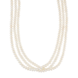 Choker 3 hilos perlas blancas 5 mm