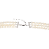 Choker 3 hilos perlas blancas 5 mm