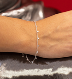 Pulsera dijes círculitos colgantes plata