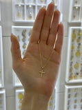 Collar cruz lisa 14K