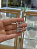 Aretes largos topacio y diamantes 14K