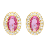 Broquel oval circonia color plata amarilla