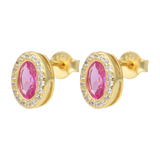 Broquel oval circonia color plata amarilla
