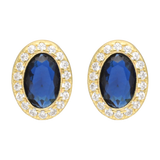 Broquel oval circonia color plata amarilla
