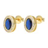 Broquel oval circonia color plata amarilla