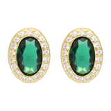 Broquel oval circonia color plata amarilla