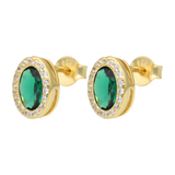Broquel oval circonia color plata amarilla