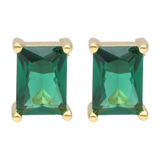 Broquel circonia verde 4 uñas plata