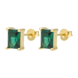 Broquel circonia verde 4 uñas plata