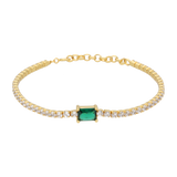 Pulsera plata amarilla circonias 14K