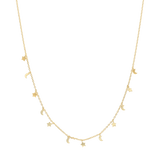 Collar dijes estrellas y lunas plata