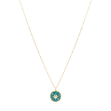 Collar rosa del viento esmaltada plata