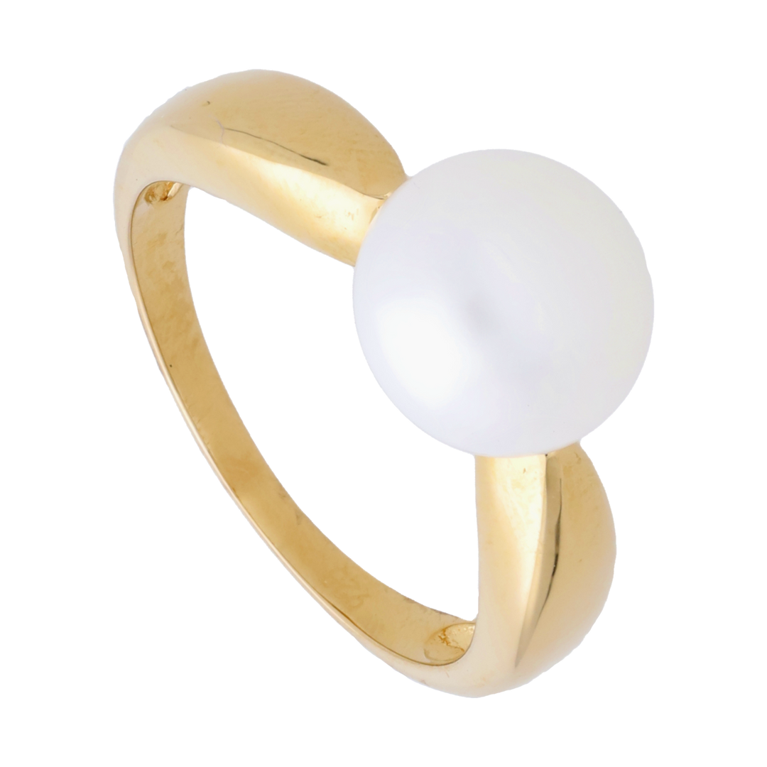 Anillo perla blanca  9mm plata