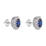 Broquel circonia azul y blancas plata