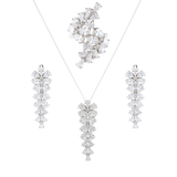 Set anillo/aretes/collar circonias plata