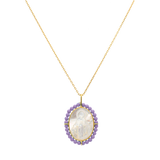 Collar Milagrosa madre perla bisel piedras plata