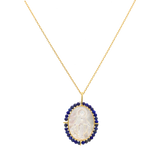 Collar Milagrosa madre perla bisel piedras plata