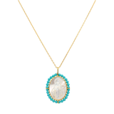 Collar Milagrosa madre perla bisel piedras plata