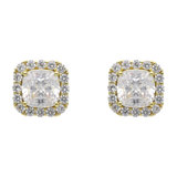Broquel cushion circonias blancas plata