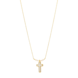 Collar cruz madre perla 6 perlitas plata