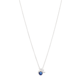Collar circonia azul media flor plata