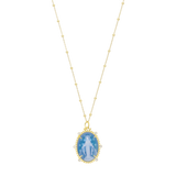 Collar Milagrosa grande ágata y circonias plata