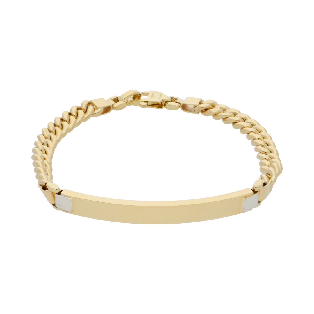 Esclava barra bicolor 14K