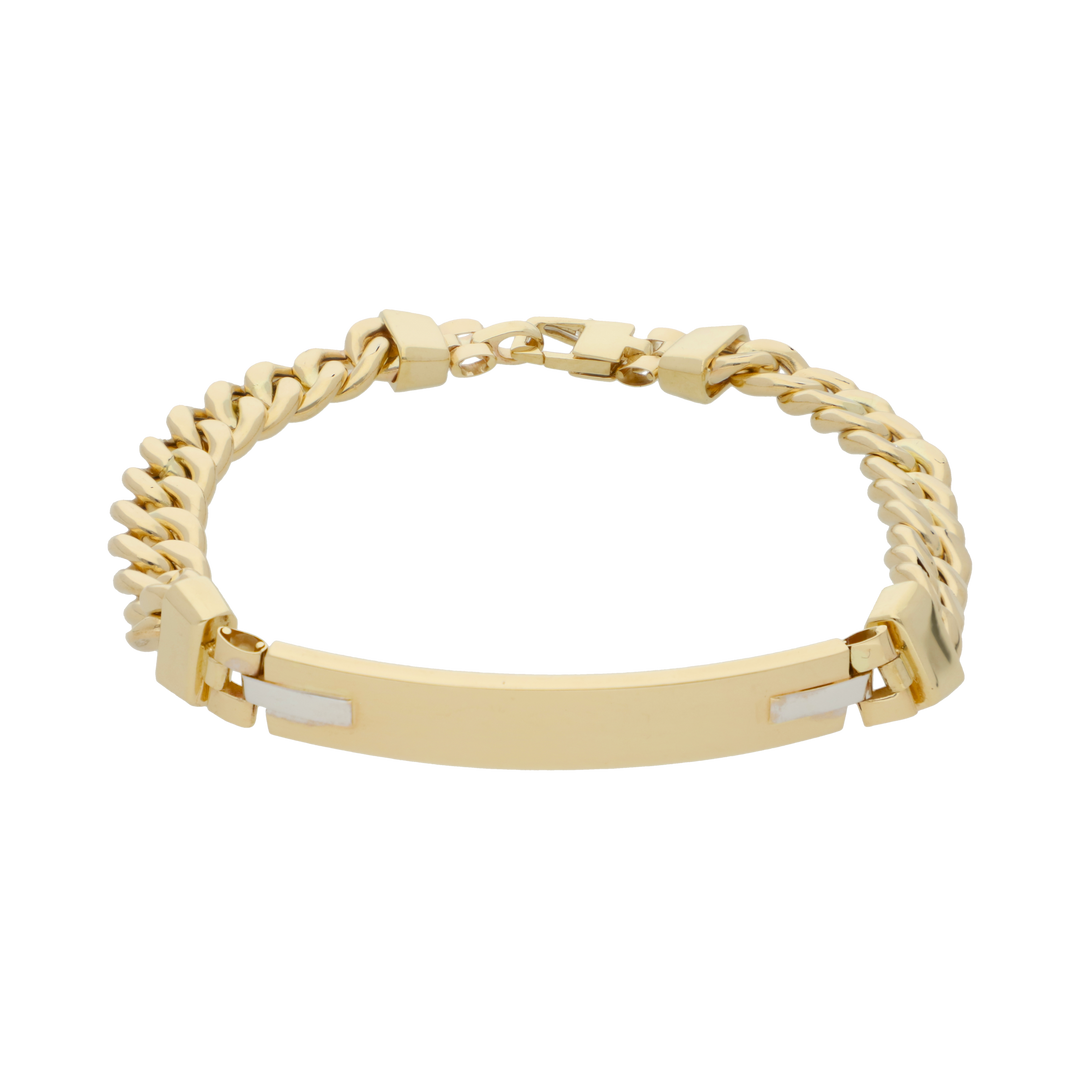 Esclava barra bicolor 14K