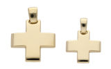 Cruz solida oro amarillo 14K