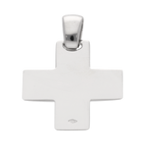 Cruz solida oro blanco 14K