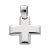 Cruz solida oro blanco 14K