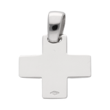 Cruz solida oro blanco 14K