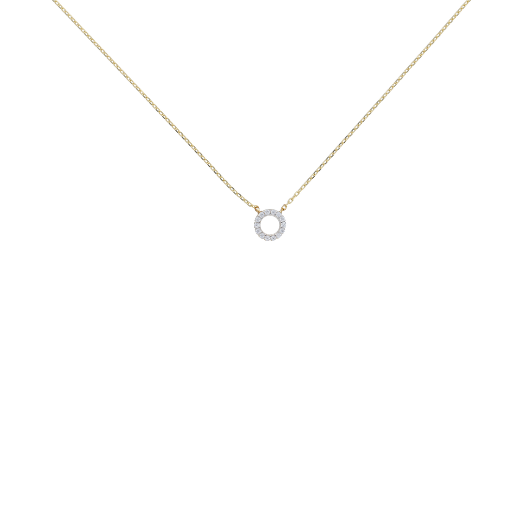 Collar circulo circonias 14K