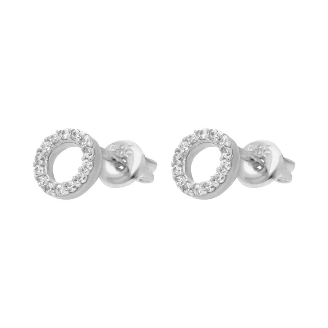 Broquel circulo circonias 14K