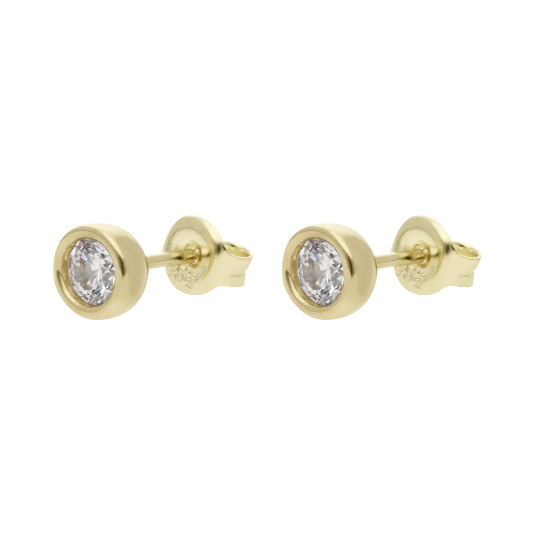 Broquel circonia blanca 14K