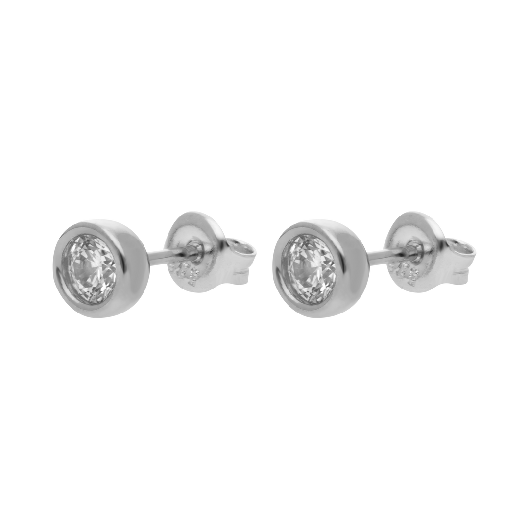 Broquel circonia blanca 14K