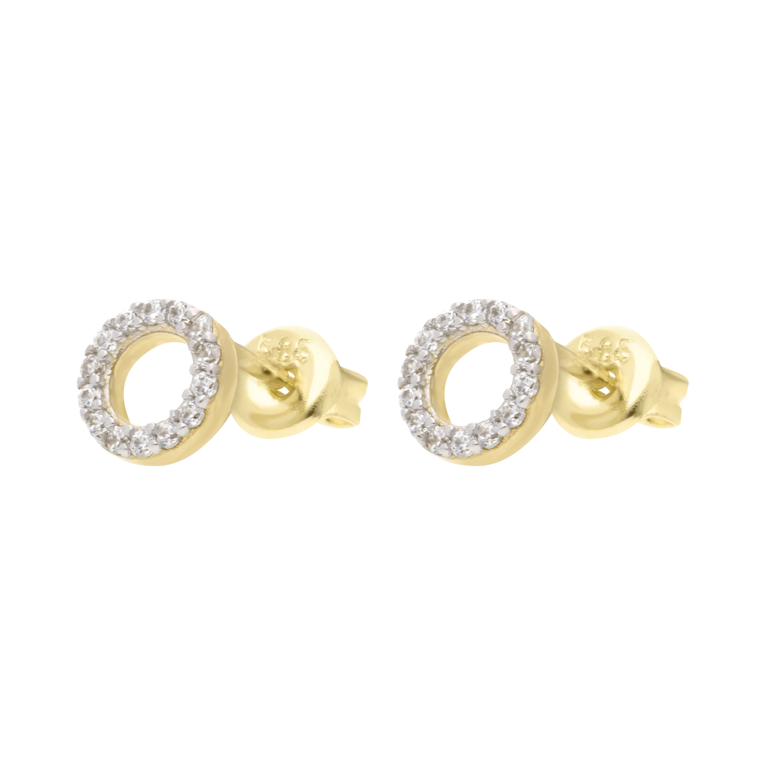 Broquel circulo circonias 14K