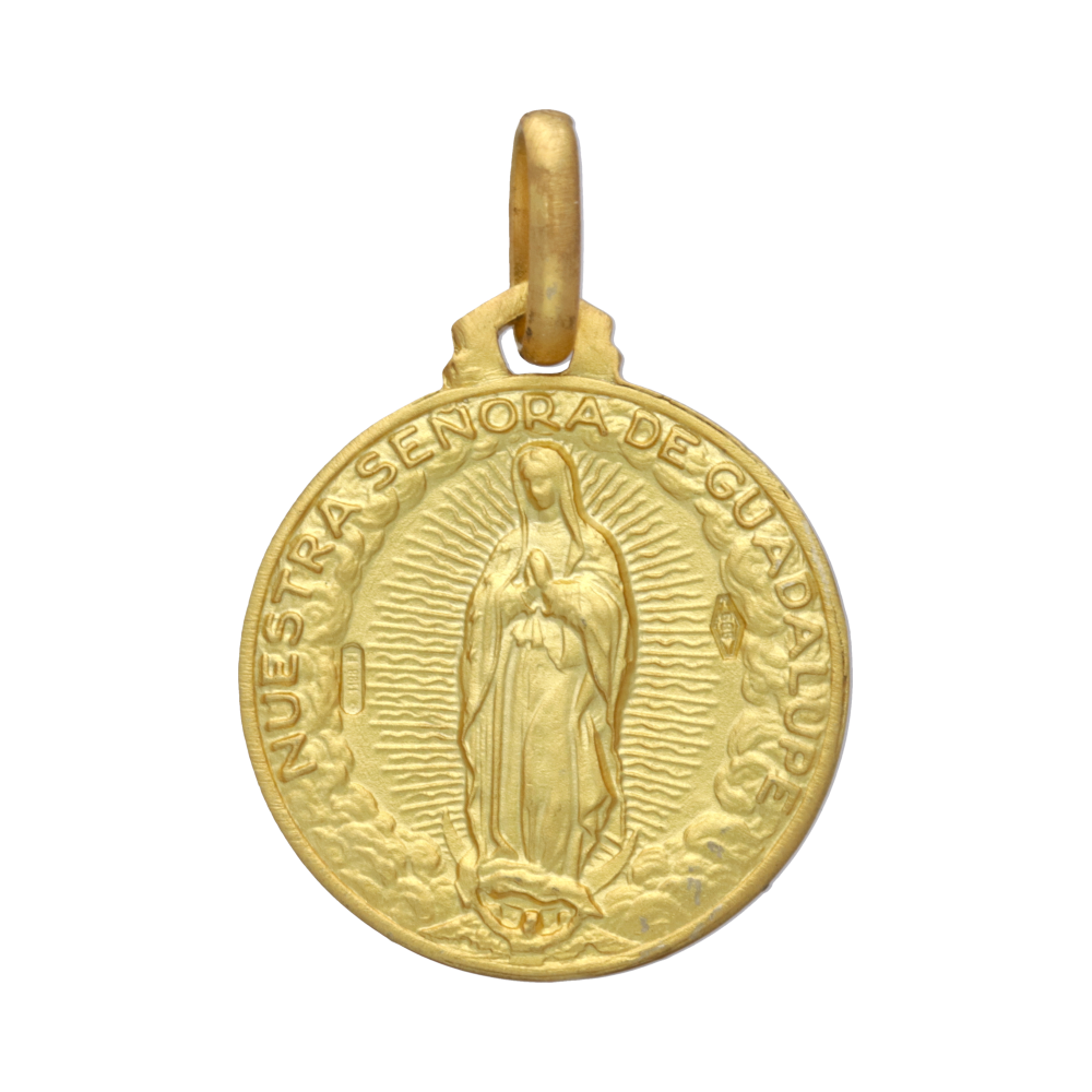 Escapulario Virgen de Guadalupe oro amarillo 14K