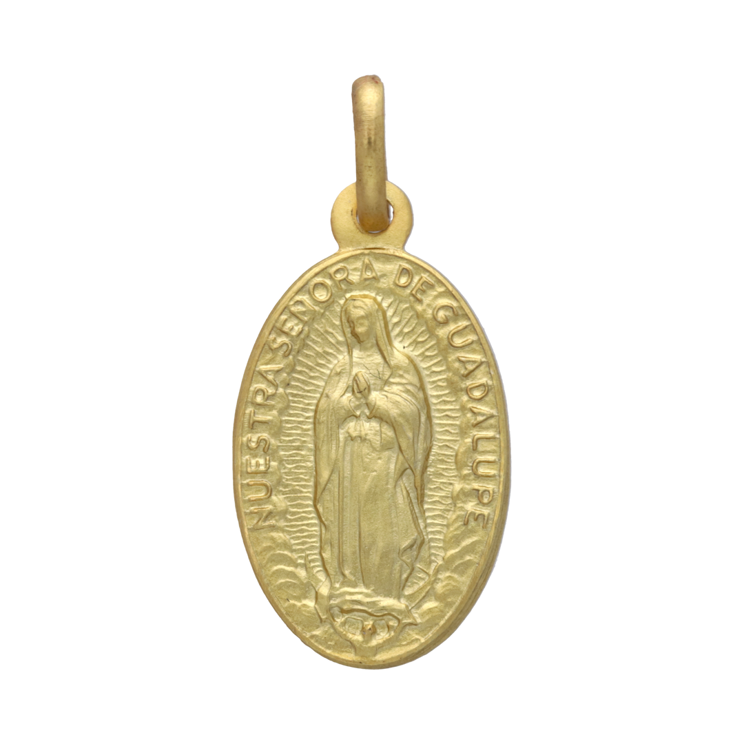 Medalla Virgen de Guadalupe oro amarillo 14K