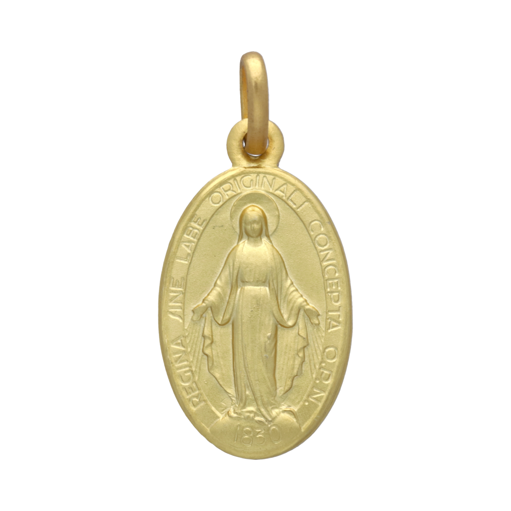Escapulario Virgen Milagrosa oro amarillo 14K