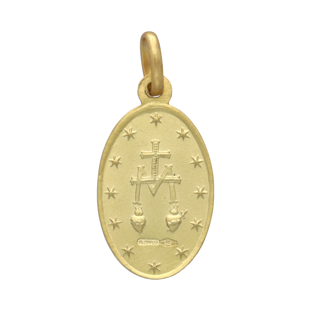 Escapulario Virgen Milagrosa oro amarillo 14K