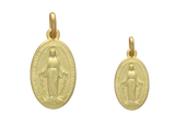 Escapulario Virgen Milagrosa oro amarillo 14K