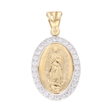 Medalla oval bicolor 14K