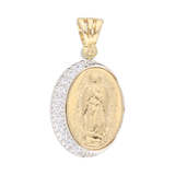 Medalla oval bicolor 14K
