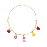 Pulsera dijes colgantes esmaltados 14K