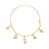 Pulsera dijes colgantes esmaltados 14K