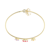 Pulsera aro figuras flores 14K