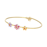 Pulsera aro figuras flores 14K