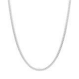 Cadena barbada oro blanco 14K