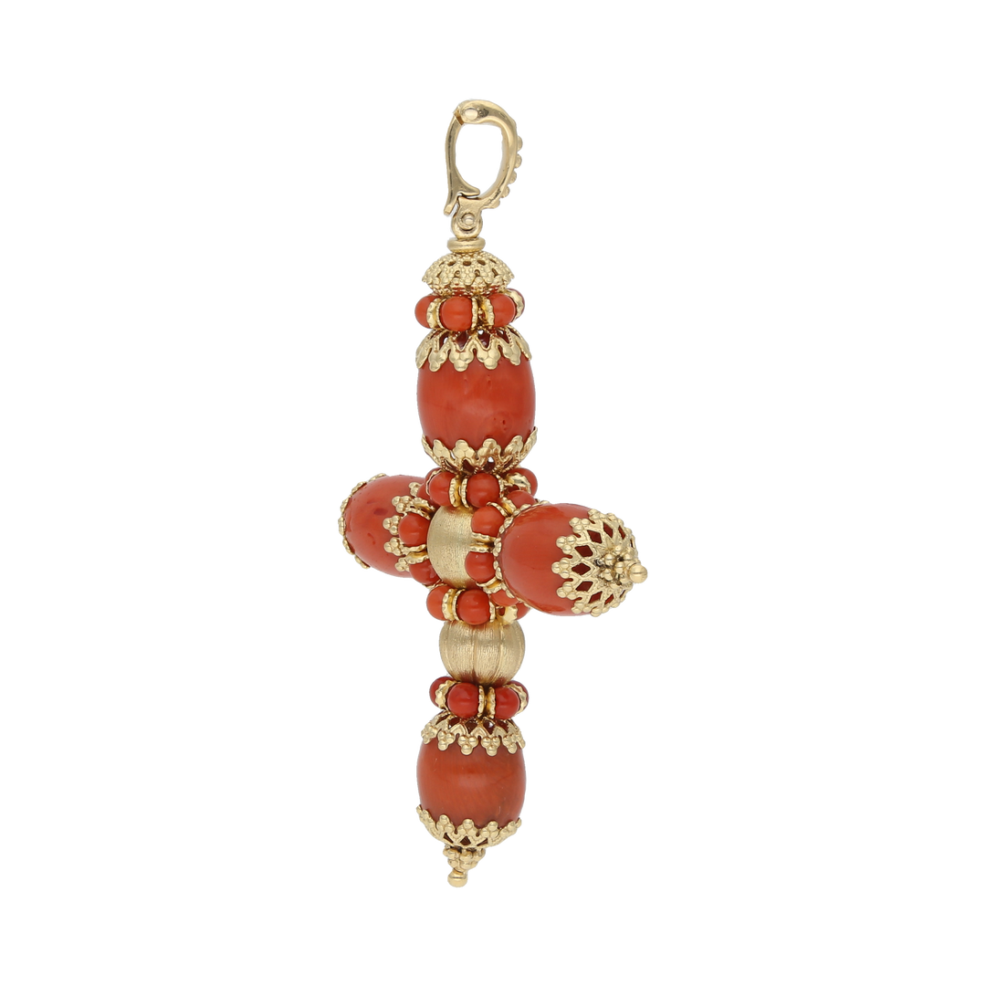 Cruz coral 18K